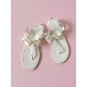 CHRISTIAN SIRIANO White Bow Sandals Size 12 NEW NWT